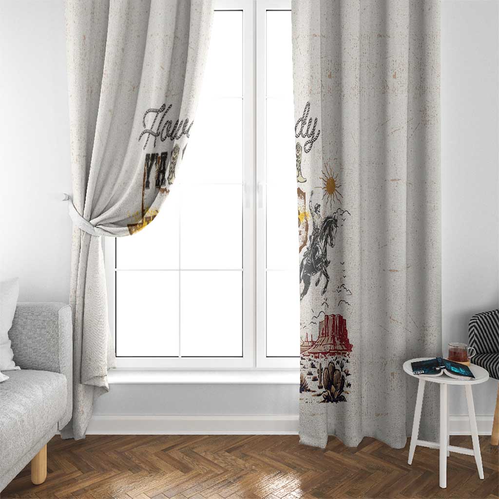 Texas Heritage Vintage Style Window Curtain Howdy Y’all and Lone Star State - Wonder Print Shop