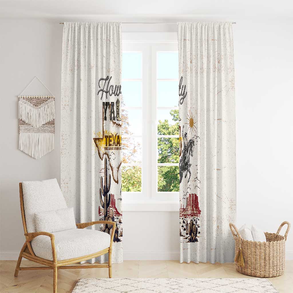 Texas Heritage Vintage Style Window Curtain Howdy Y’all and Lone Star State - Wonder Print Shop