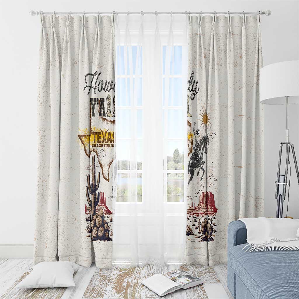 Texas Heritage Vintage Style Window Curtain Howdy Y’all and Lone Star State - Wonder Print Shop