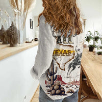 Texas Heritage Vintage Style Women Casual Shirt Howdy Y’all and Lone Star State - Wonder Print Shop