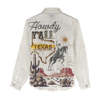 Texas Heritage Vintage Style Women Casual Shirt Howdy Y’all and Lone Star State - Wonder Print Shop