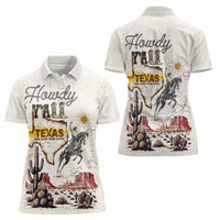 Texas Heritage Vintage Style Women Polo Shirt Howdy Y’all and Lone Star State - Wonder Print Shop