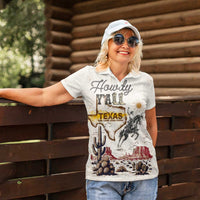Texas Heritage Vintage Style Women Polo Shirt Howdy Y’all and Lone Star State - Wonder Print Shop