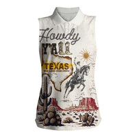 Texas Heritage Vintage Style Women Sleeveless Polo Shirt Howdy Y’all and Lone Star State - Wonder Print Shop