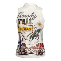 Texas Heritage Vintage Style Women Sleeveless Polo Shirt Howdy Y’all and Lone Star State - Wonder Print Shop