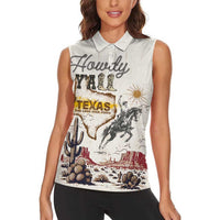 Texas Heritage Vintage Style Women Sleeveless Polo Shirt Howdy Y’all and Lone Star State - Wonder Print Shop