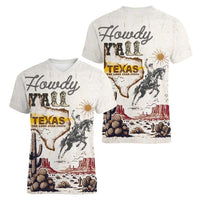 Texas Heritage Vintage Style Women V-Neck T-Shirt Howdy Y’all and Lone Star State - Wonder Print Shop