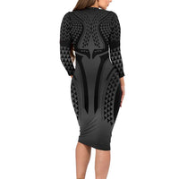 Hawaiian Kakau Art Tattoos Aquaman Style Family Matching Long Sleeve Bodycon Dress and Hawaiian Shirt Special Edition - Wonder Print Shop