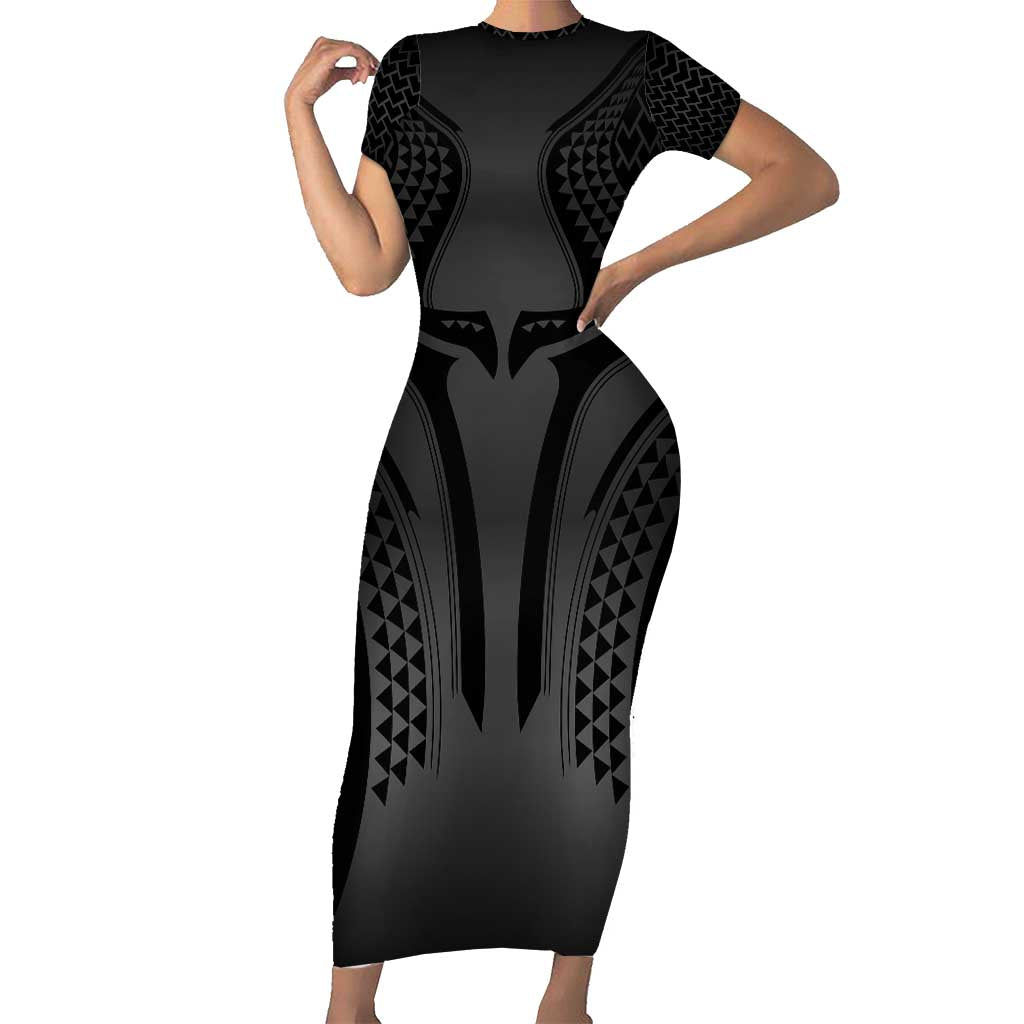 Hawaiian Kakau Art Tattoos Aquaman Style Family Matching Short Sleeve Bodycon Dress and Hawaiian Shirt Special Edition - Wonder Print Shop