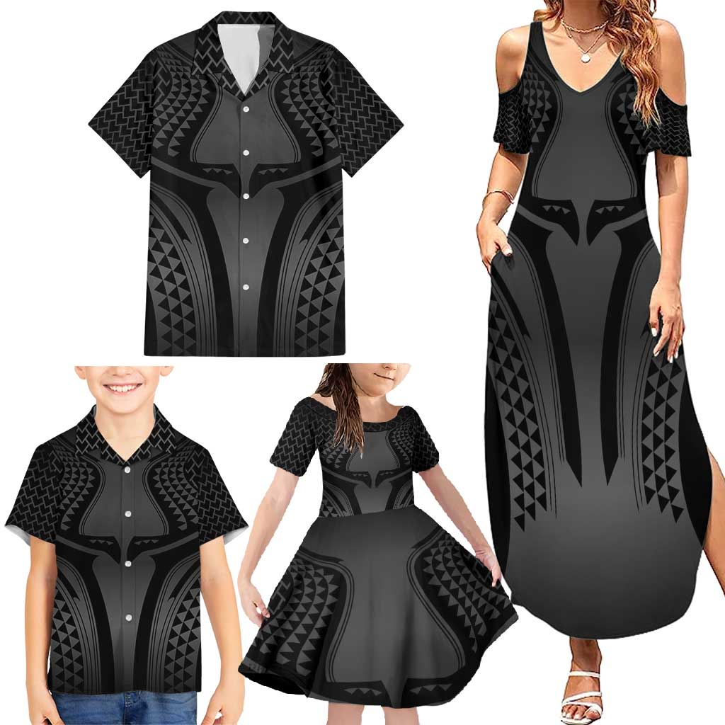 Hawaiian Kakau Art Tattoos Aquaman Style Family Matching Summer Maxi Dress and Hawaiian Shirt Special Edition - Wonder Print Shop