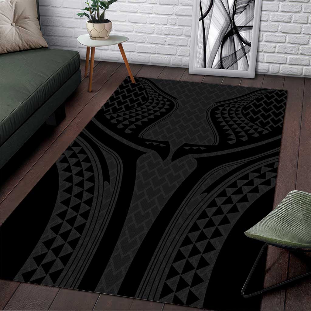 Hawaiian Kakau Art Tattoos Aquaman Style Area Rug Black Version - Wonder Print Shop