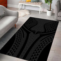 Hawaiian Kakau Art Tattoos Aquaman Style Area Rug Black Version - Wonder Print Shop
