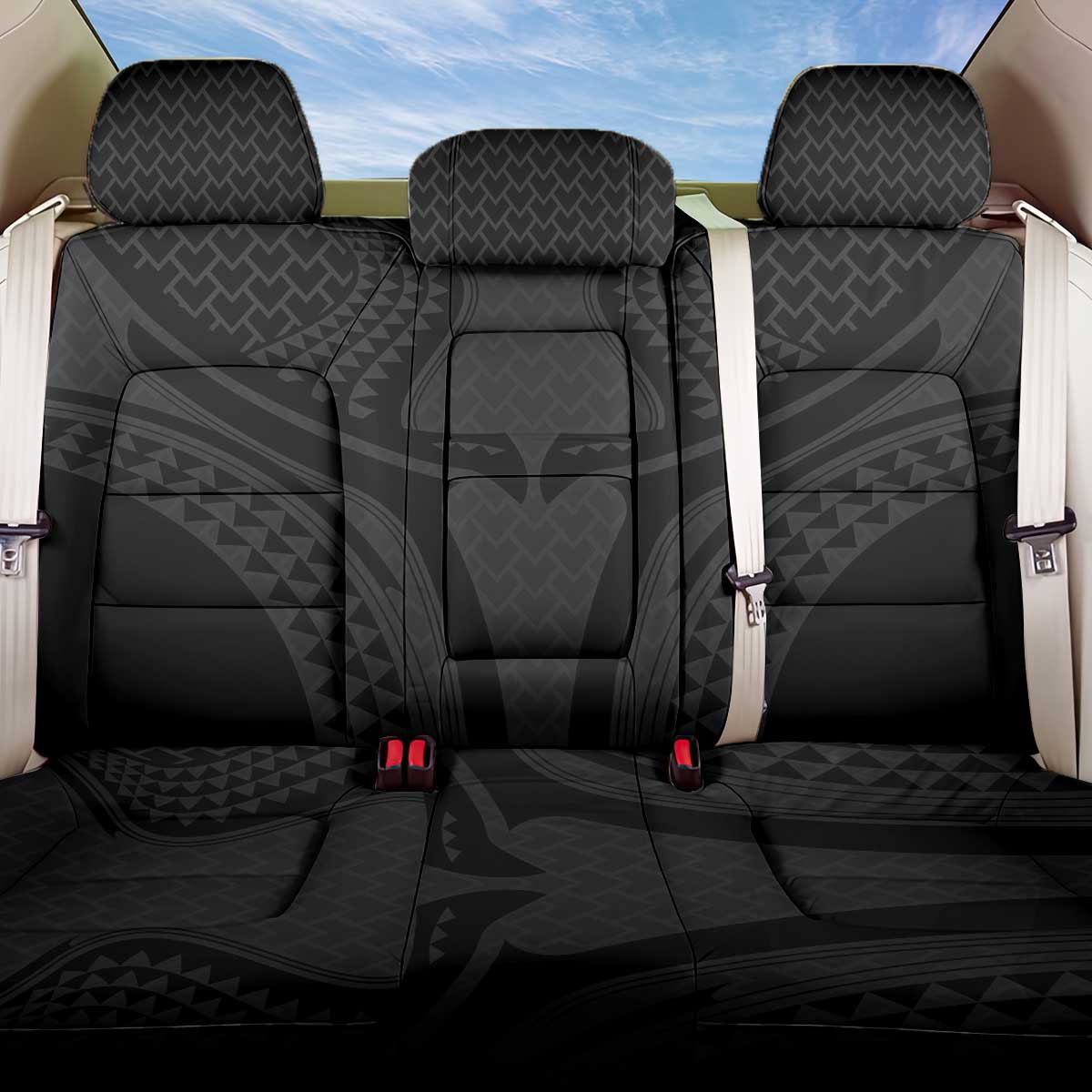 Hawaiian Kakau Art Tattoos Aquaman Style Back Car Seat Cover Black Version - Wonder Print Shop