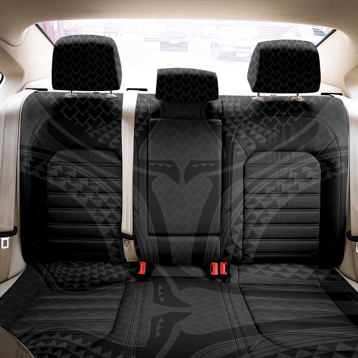 Hawaiian Kakau Art Tattoos Aquaman Style Back Car Seat Cover Black Version - Wonder Print Shop