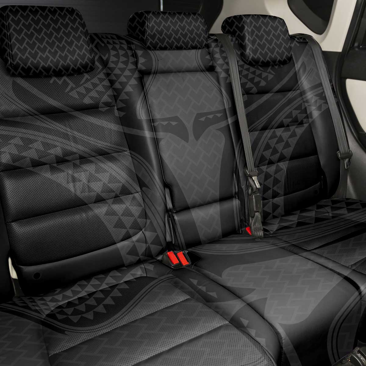 Hawaiian Kakau Art Tattoos Aquaman Style Back Car Seat Cover Black Version - Wonder Print Shop