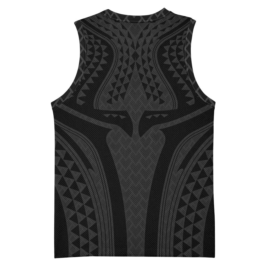 Hawaiian Kakau Art Tattoos Aquaman Style Basketball Jersey Black Version - Wonder Print Shop
