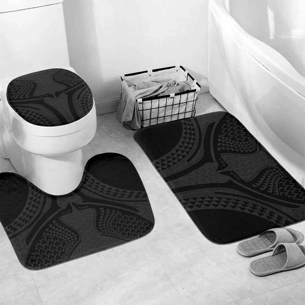 Hawaiian Kakau Art Tattoos Aquaman Style Bathroom Set Black Version - Wonder Print Shop