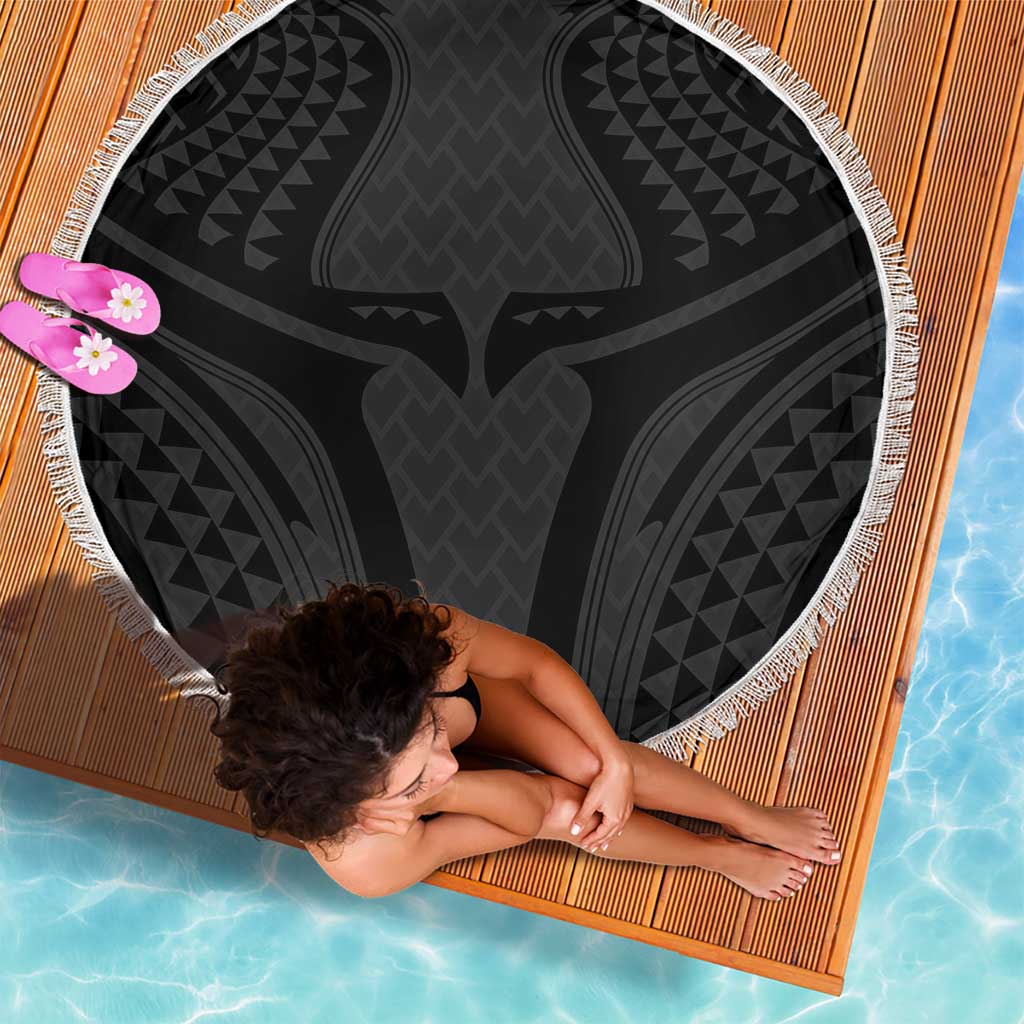 Hawaiian Kakau Art Tattoos Aquaman Style Beach Blanket Black Version - Wonder Print Shop