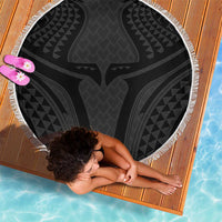 Hawaiian Kakau Art Tattoos Aquaman Style Beach Blanket Black Version - Wonder Print Shop