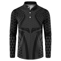 Hawaiian Kakau Art Tattoos Aquaman Style Button Sweatshirt Black Version - Wonder Print Shop