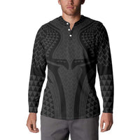 Hawaiian Kakau Art Tattoos Aquaman Style Button Sweatshirt Black Version - Wonder Print Shop