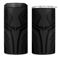 Hawaiian Kakau Art Tattoos Aquaman Style 4 in 1 Can Cooler Tumbler Black Version - Wonder Print Shop