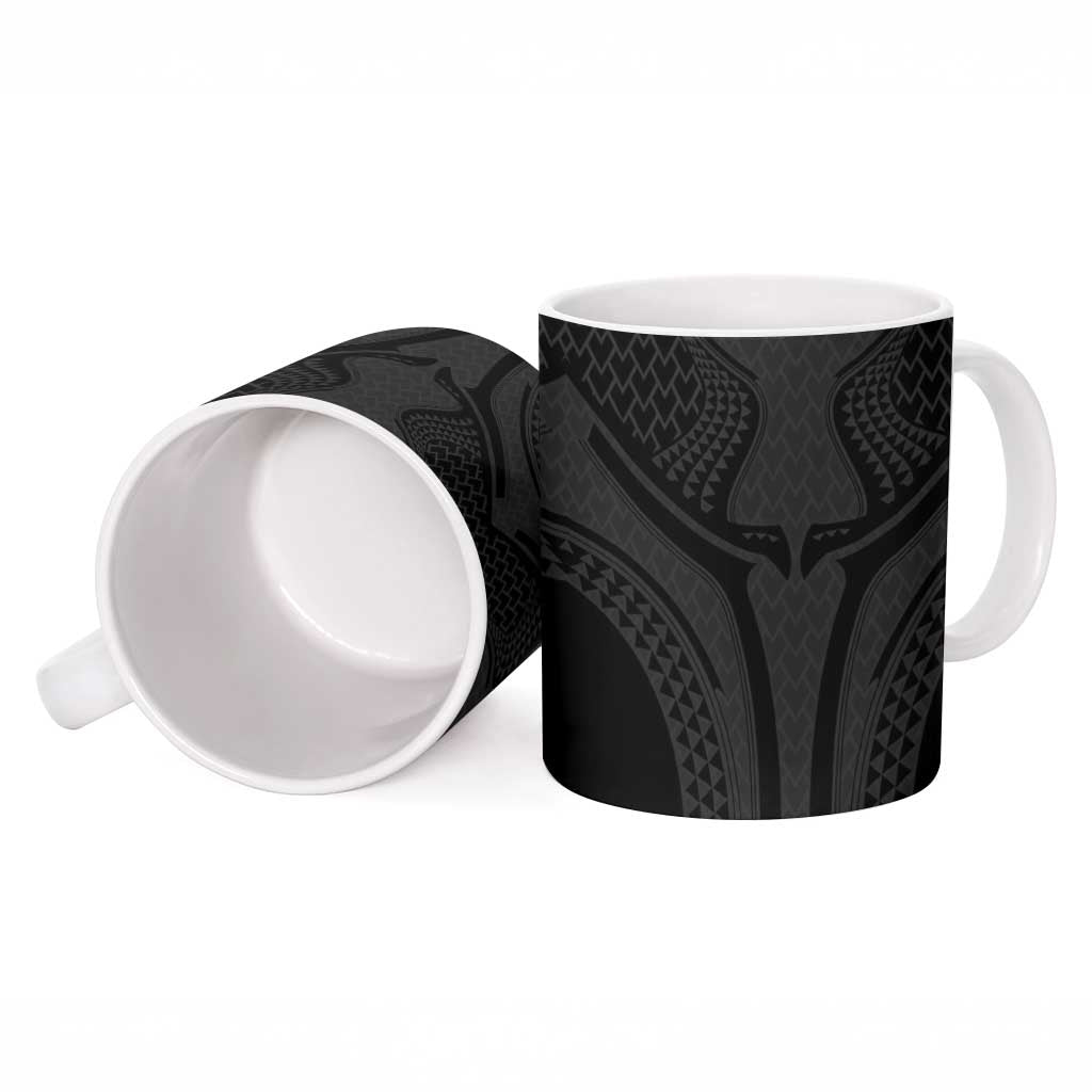 Hawaiian Kakau Art Tattoos Aquaman Style Ceramic Mug Black Version - Wonder Print Shop