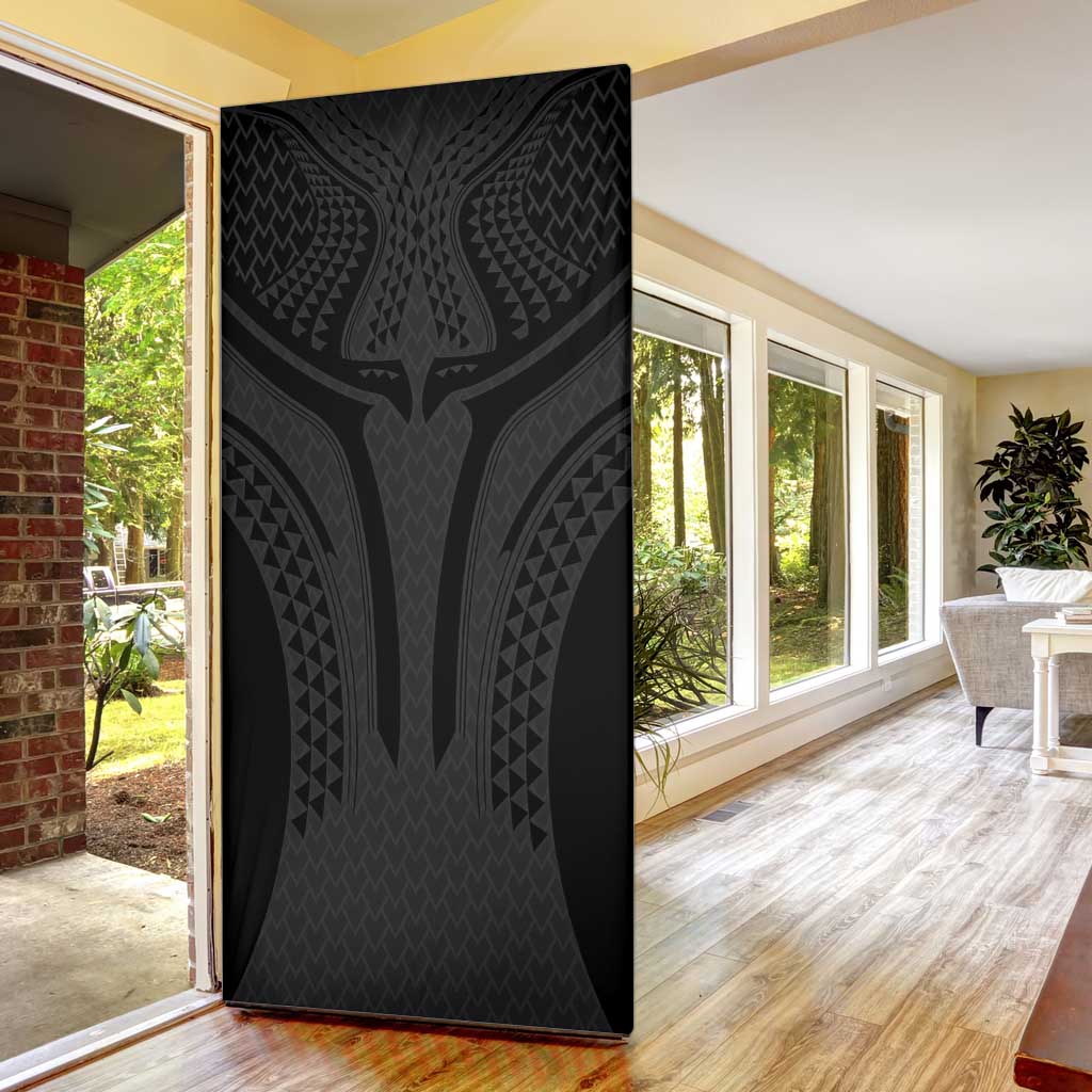 Hawaiian Kakau Art Tattoos Aquaman Style Door Cover Black Version - Wonder Print Shop