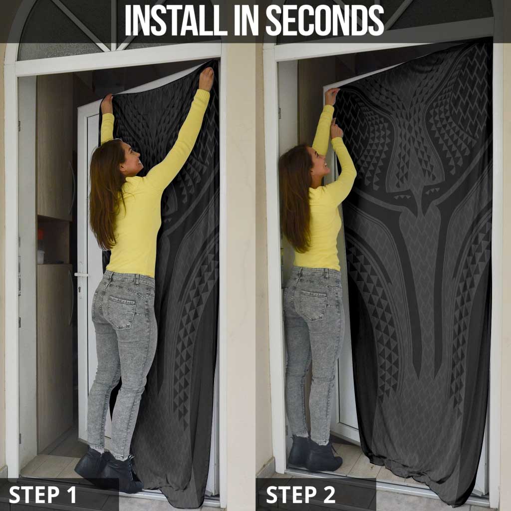 Hawaiian Kakau Art Tattoos Aquaman Style Door Cover Black Version - Wonder Print Shop