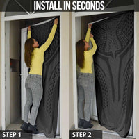 Hawaiian Kakau Art Tattoos Aquaman Style Door Cover Black Version - Wonder Print Shop