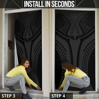 Hawaiian Kakau Art Tattoos Aquaman Style Door Cover Black Version - Wonder Print Shop