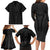 Hawaiian Kakau Art Tattoos Aquaman Style Family Matching Long Sleeve Bodycon Dress and Hawaiian Shirt Black Version - Wonder Print Shop