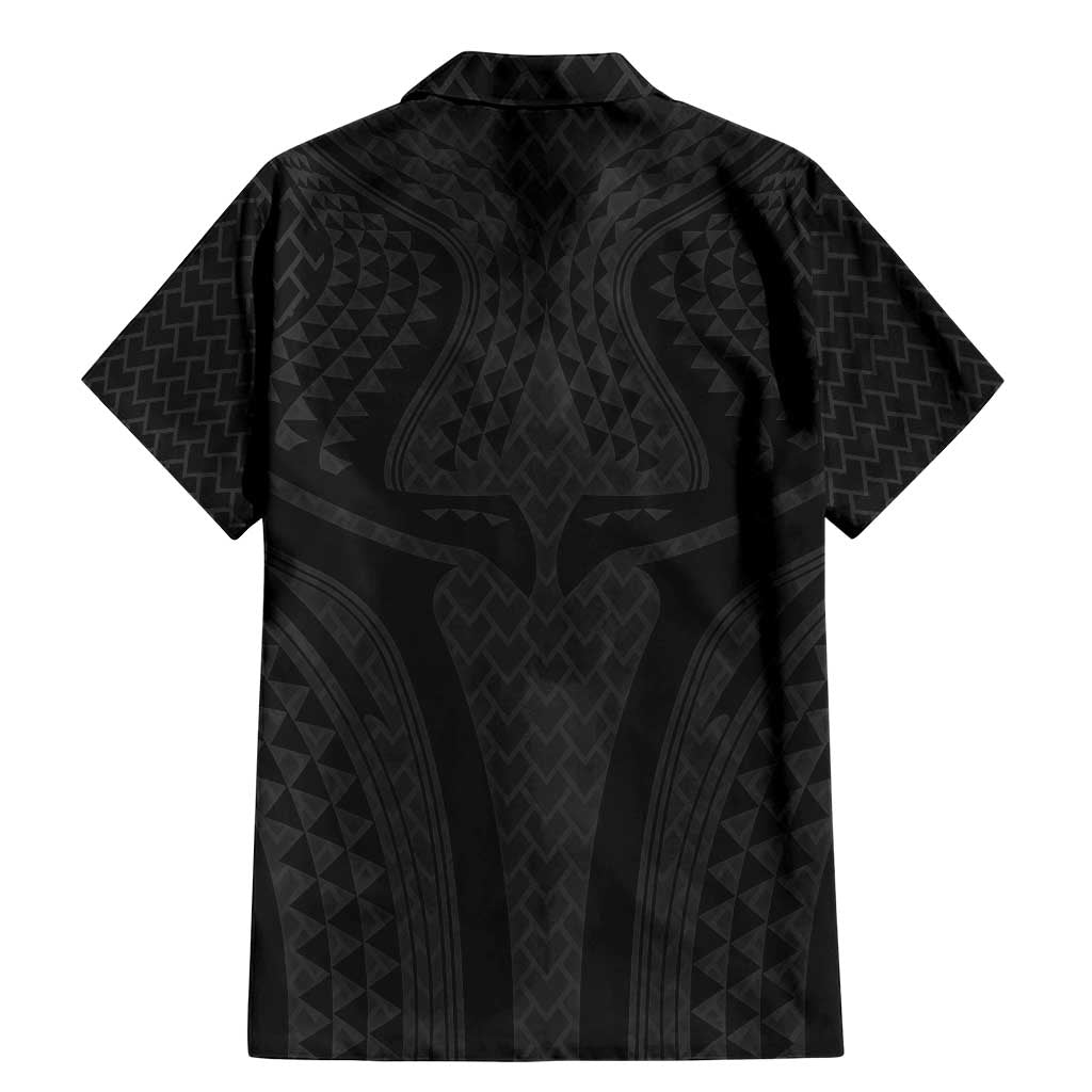 Hawaiian Kakau Art Tattoos Aquaman Style Family Matching Mermaid Dress and Hawaiian Shirt Black Version - Wonder Print Shop