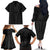 Hawaiian Kakau Art Tattoos Aquaman Style Family Matching Off The Shoulder Long Sleeve Dress and Hawaiian Shirt Black Version - Wonder Print Shop