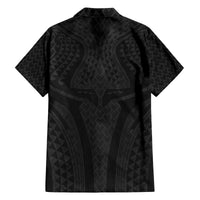 Hawaiian Kakau Art Tattoos Aquaman Style Family Matching Off The Shoulder Long Sleeve Dress and Hawaiian Shirt Black Version - Wonder Print Shop
