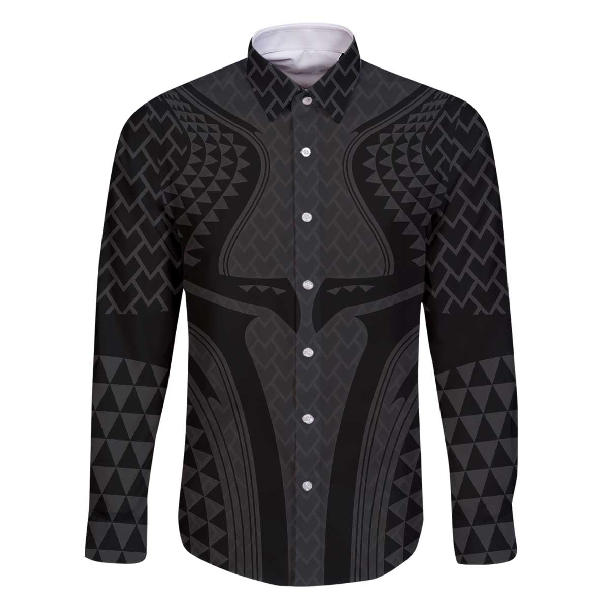 Hawaiian Kakau Art Tattoos Aquaman Style Family Matching Off The Shoulder Long Sleeve Dress and Hawaiian Shirt Black Version - Wonder Print Shop