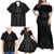 Hawaiian Kakau Art Tattoos Aquaman Style Family Matching Off Shoulder Maxi Dress and Hawaiian Shirt Black Version - Wonder Print Shop
