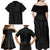 Hawaiian Kakau Art Tattoos Aquaman Style Family Matching Off Shoulder Maxi Dress and Hawaiian Shirt Black Version - Wonder Print Shop