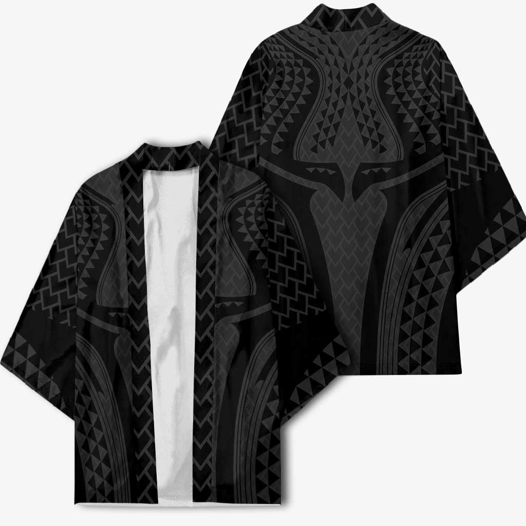 Hawaiian Kakau Art Tattoos Aquaman Style Kimono Black Version - Wonder Print Shop