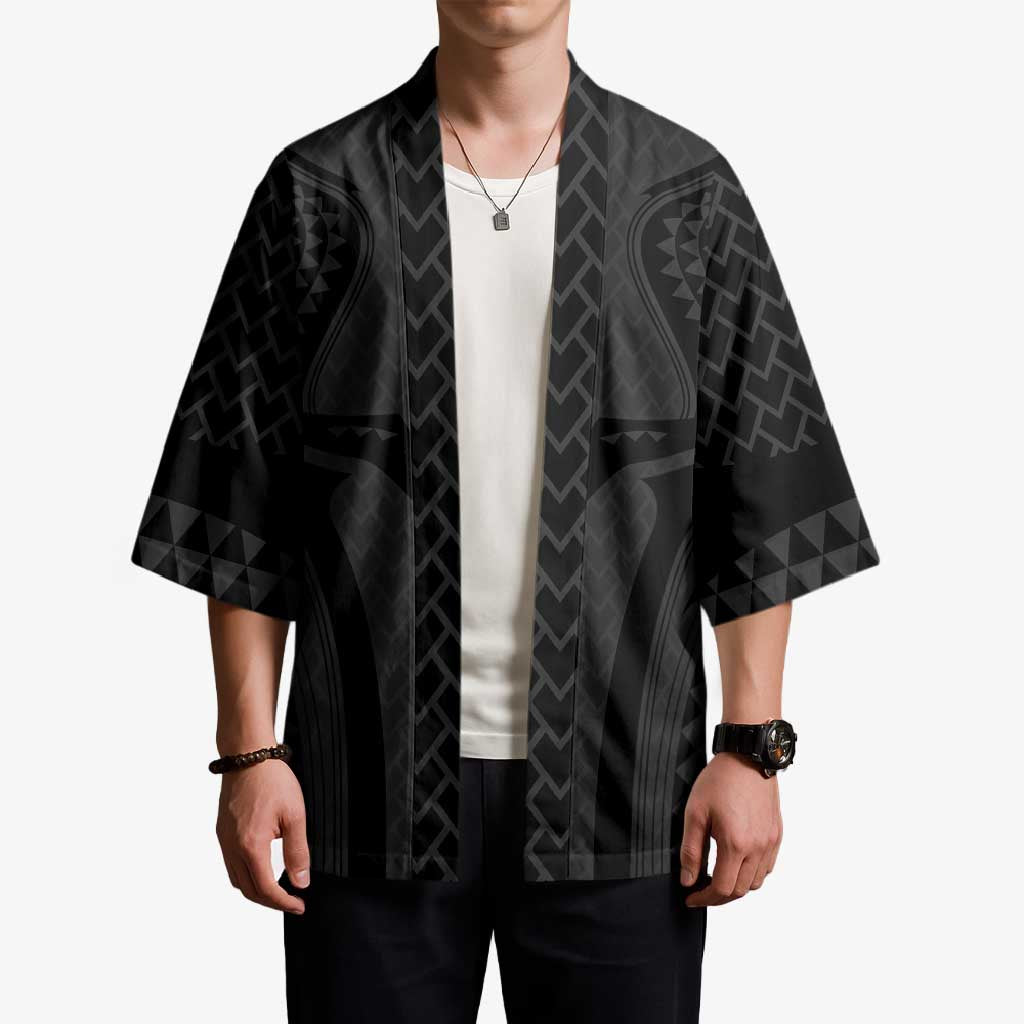 Hawaiian Kakau Art Tattoos Aquaman Style Kimono Black Version - Wonder Print Shop