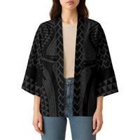 Hawaiian Kakau Art Tattoos Aquaman Style Kimono Black Version - Wonder Print Shop