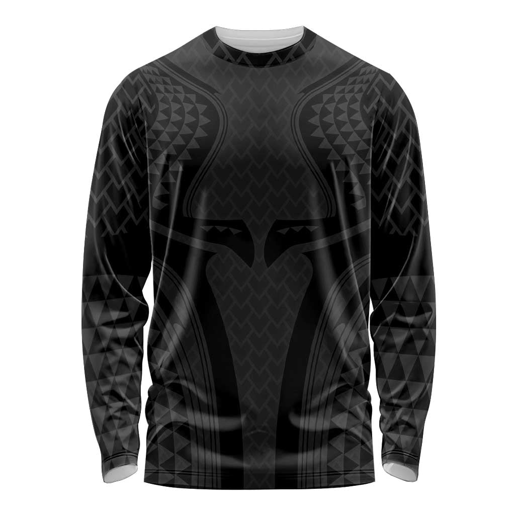 Hawaiian Kakau Art Tattoos Aquaman Style Long Sleeve Shirt Black Version - Wonder Print Shop