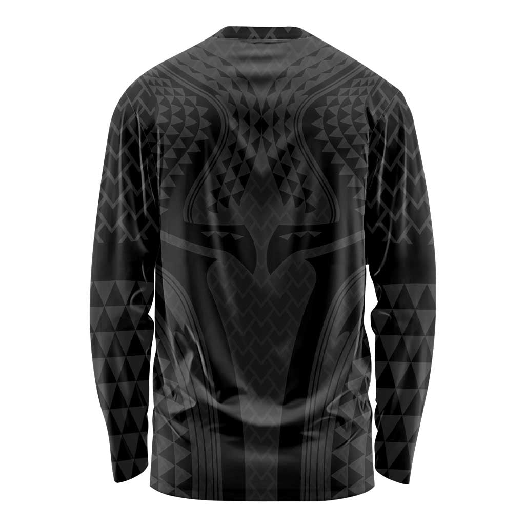 Hawaiian Kakau Art Tattoos Aquaman Style Long Sleeve Shirt Black Version - Wonder Print Shop
