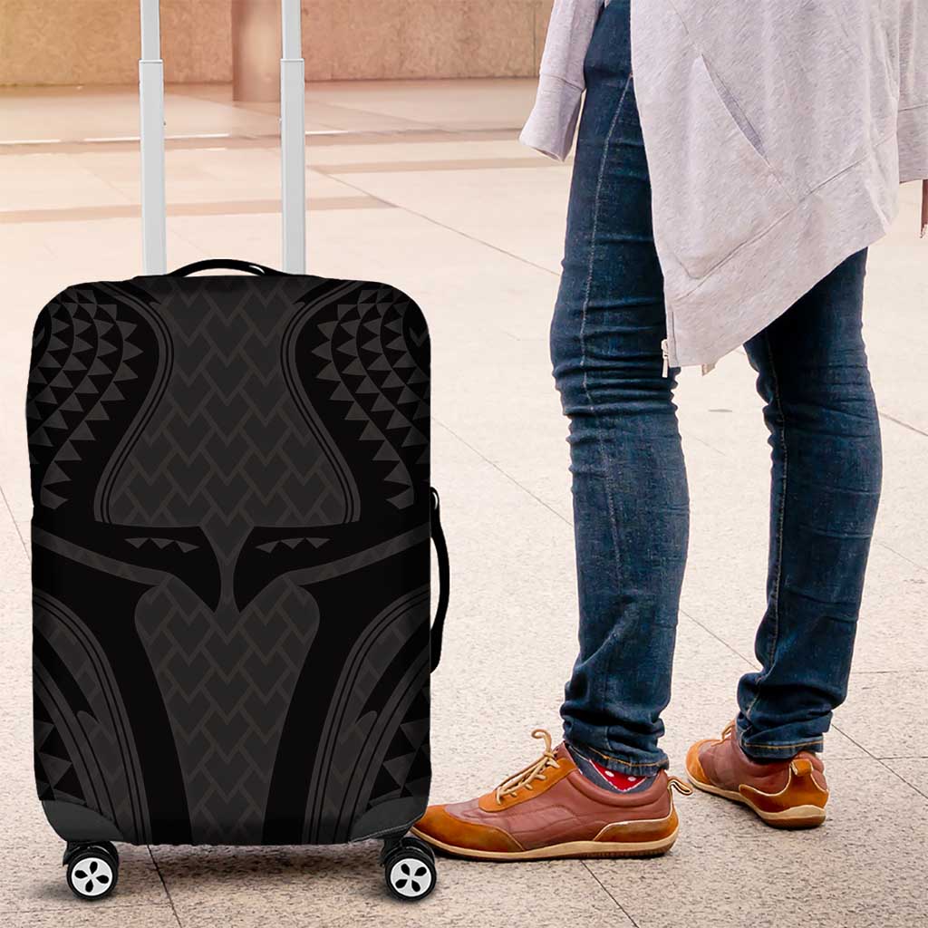 Hawaiian Kakau Art Tattoos Aquaman Style Luggage Cover Black Version - Wonder Print Shop