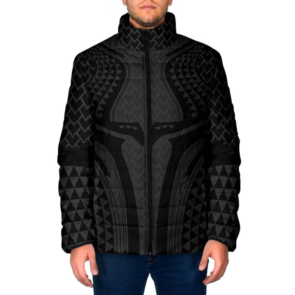 Hawaiian Kakau Art Tattoos Aquaman Style Padded Jacket Black Version - Wonder Print Shop