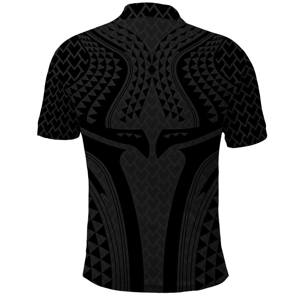 Hawaiian Kakau Art Tattoos Aquaman Style Polo Shirt Black Version - Wonder Print Shop