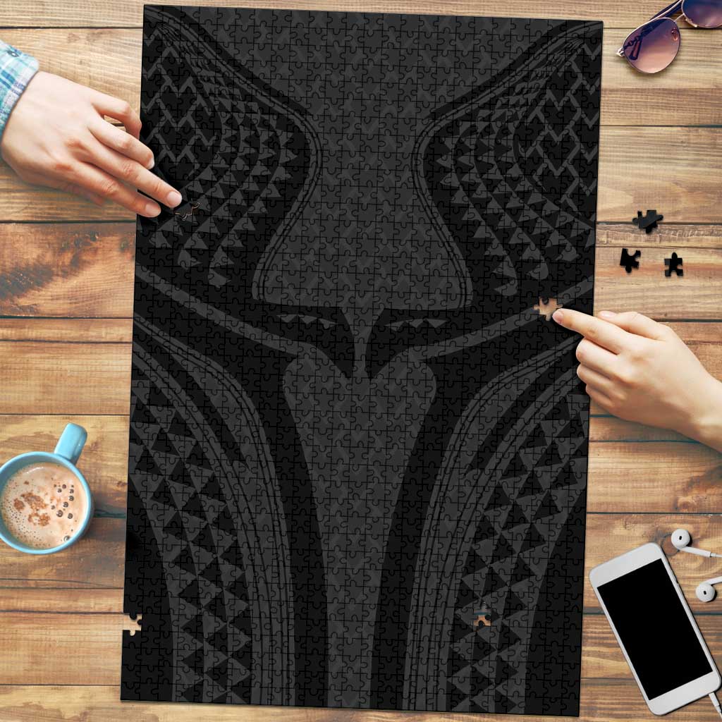 Hawaiian Kakau Art Tattoos Aquaman Style Puzzle Black Version - Wonder Print Shop