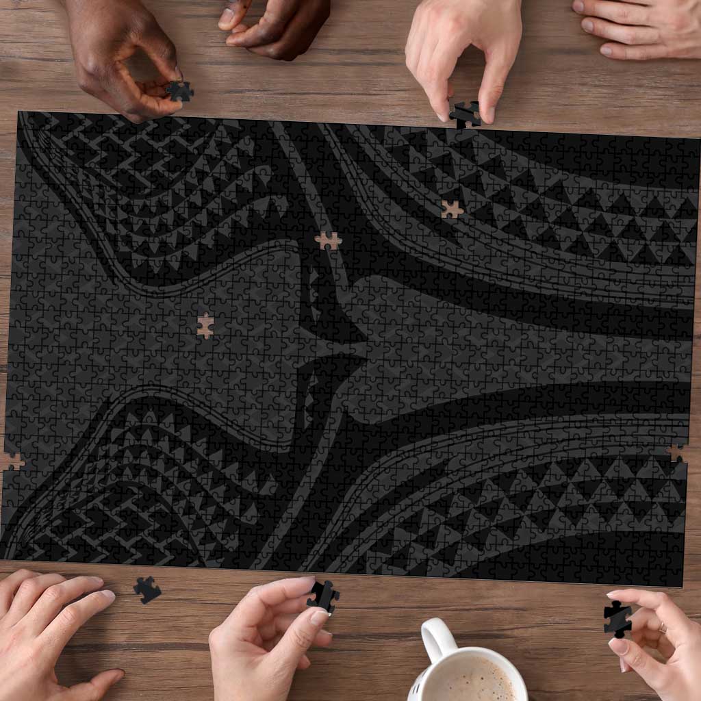 Hawaiian Kakau Art Tattoos Aquaman Style Puzzle Black Version - Wonder Print Shop