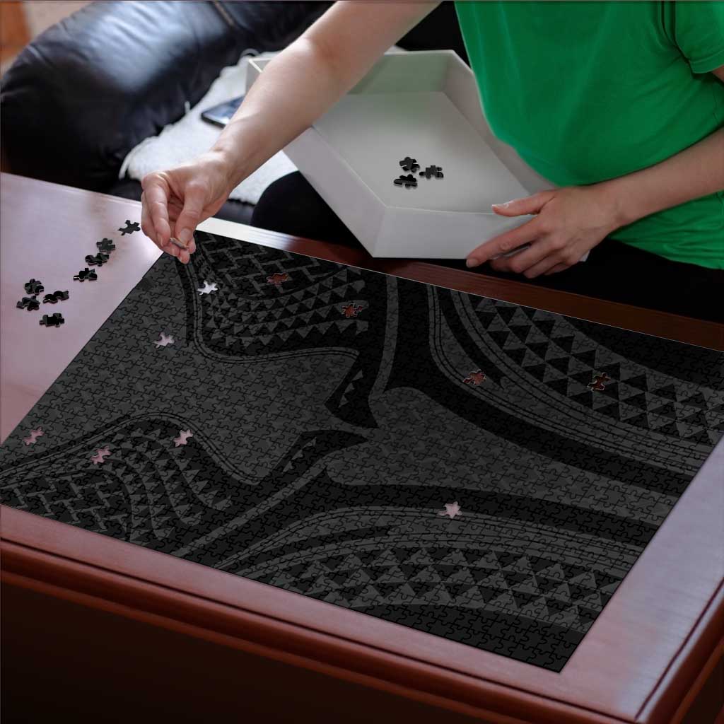 Hawaiian Kakau Art Tattoos Aquaman Style Puzzle Black Version - Wonder Print Shop