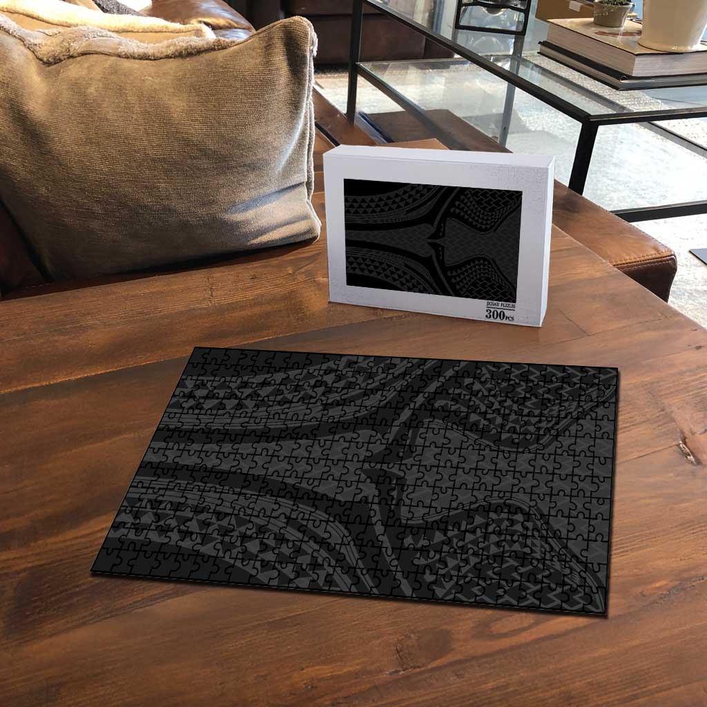 Hawaiian Kakau Art Tattoos Aquaman Style Puzzle Black Version - Wonder Print Shop